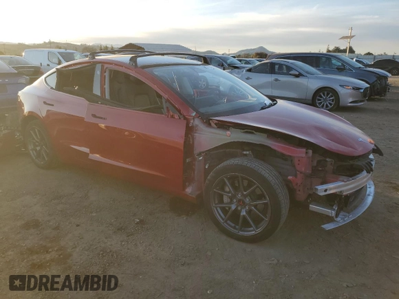 2023 Tesla Model 3 Long Range with VIN 5YJ3E1EB1PF462240, listed as a Copart auction lot 45743405 with 42,635 mi miles and Salvage Title. Bid and sale history available at DreamBid. Image 4.