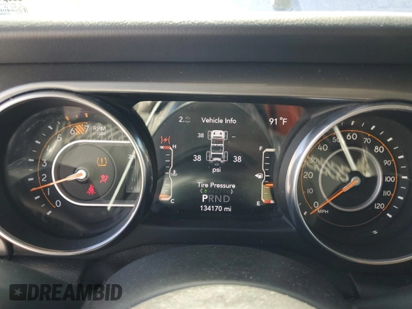 2019 Jeep Wrangler Unlimited Sahara with VIN 1C4HJXEN9KW592821, listed as a Copart auction lot 63204995 with 134,170 mi miles and Non repairable. Bid and sale history available at DreamBid. Image 9.