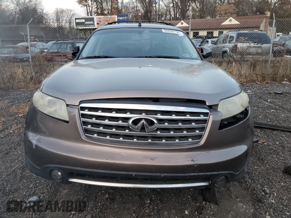 2007 Infiniti FX35 with VIN JNRAS08W07X205911, listed as a Copart auction lot 80890194 with 0 mi miles and Salvage Title. Bid and sale history available at carsss.com. Image 5.