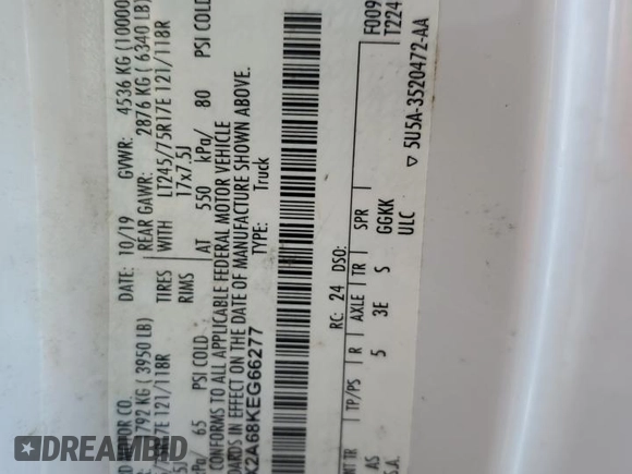 2019 Ford F-250 XL z VIN 1FT7X2A68KEG66277, wystawiony jako Copart lot #80158754 z przebiegiem Nie podano mil oraz Szkoda całkowita • Salvage title. Historia ofert i sprzedaży dostępna na DreamBid. Obrazek 13.