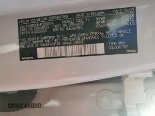 2023 Volvo C40 Recharge Pure Electric Ultimate with VIN YV4ED3GM1P2060174, listed as a Copart auction lot 87665265 with 26,622 mi miles and Salvage Title. Bid and sale history available at carsss.com. Image 13.