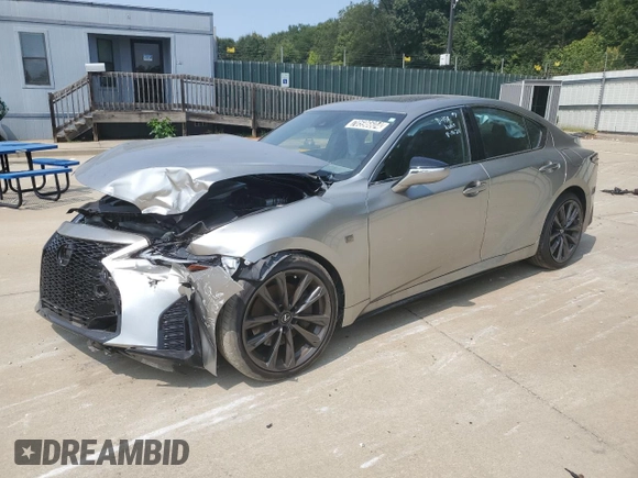 2023 Lexus IS with VIN JTHBZ1B25P5071547, listed as a Copart auction lot 70596604 with 3,672 mi miles and Salvage Title. Bid and sale history available at carsss.com. Image 1.