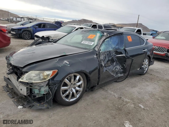 2007 Lexus LS 460 LWB with VIN JTHGL46F675006762, listed as a Copart auction lot 82972833 with 0 mi miles and Salvage Title. Bid and sale history available at carsss.com. Image 1.