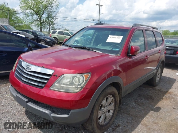 2009 Kia Borrego EX with VIN KNDJH741895030114, listed as a IAAI auction lot 42096787 with 160,062 mi miles. Bid and sale history available at carsss.com. Image 2.