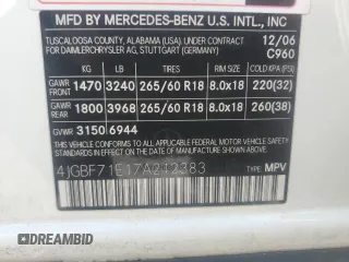 2007 Mercedes-Benz GL-Class with VIN 4JGBF71E17A212383, listed as a Copart auction lot 69696554 with 136,236 mi miles and Clean Title. Bid and sale history available at carsss.com. Image 13.