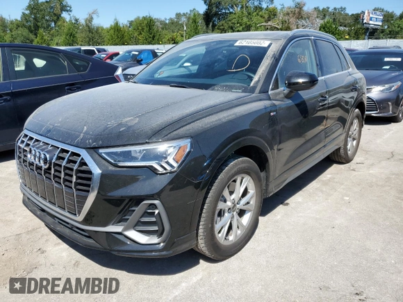 2022 Audi Q3 S line Premium Plus with VIN WA1EECF31N1096176, listed as a Copart auction lot 62105002 with 6,837 mi miles. Bid and sale history available at carsss.com. Image 2.