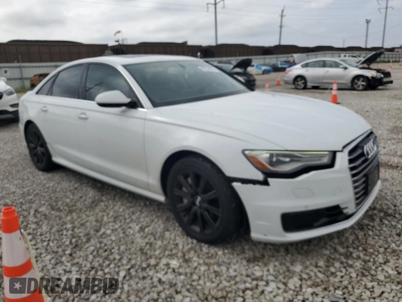 2016 Audi A6 Premium Plus with VIN WAUGFAFC0GN009117, listed as a Copart auction lot 65251035 with 108,466 mi miles and Salvage title. Bid and sale history available at DreamBid. Image 4.