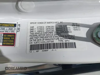 2020 Acura RDX z VIN 5J8TC1H3XLL007356, wystawiony jako IAAI lot #42046192 z przebiegiem 31 514 mil mil oraz . Historia ofert i sprzedaży dostępna na DreamBid. Obrazek 9.