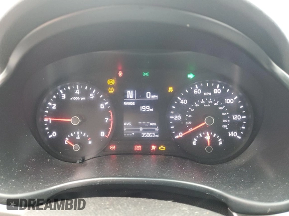 2020 Kia Rio LX with VIN 3KPA24AD3LE353125, listed as a Copart auction lot 60308394 with 35,863 mi miles and Salvage Title. Bid and sale history available at DreamBid. Image 9.