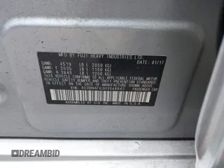 2017 Subaru Legacy Premium with VIN 4S3BNAF63H3048842, listed as a IAAI auction lot 41841895 with 142,523 mi miles. Bid and sale history available at carsss.com. Image 9.