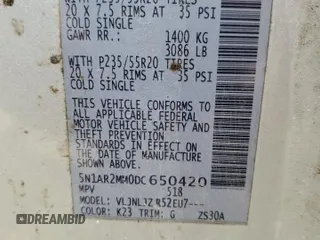 2013 Nissan Pathfinder SL с VIN 5N1AR2MM0DC650420, выставлен на аукционе Copart как лот 53675985 с пробегом 145 301 миль миль и Списание • Salvage title. История ставок и продаж доступна на DreamBid. Изображение 13.