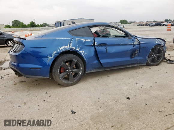 2023 Ford Mustang GT with VIN 1FA6P8CF9P5301583, listed as a Copart auction lot 57596535 with 19,916 mi miles and Salvage title. Bid and sale history available at DreamBid. Image 3.