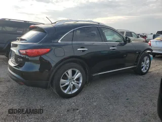 2015 Infiniti QX70 z VIN JN8CS1MUXFM381307, wystawiony jako Copart lot #47267545 z przebiegiem 171 240 mil mil oraz Szkoda całkowita • Salvage title. Historia ofert i sprzedaży dostępna na DreamBid. Obrazek 3.