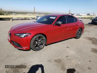 2019 Alfa Romeo Giulia Ti Sport with VIN ZARFAMBN0K7606082, listed as a Copart auction lot 74362754 with 0 mi miles and Salvage Title. Bid and sale history available at carsss.com. Image 1.