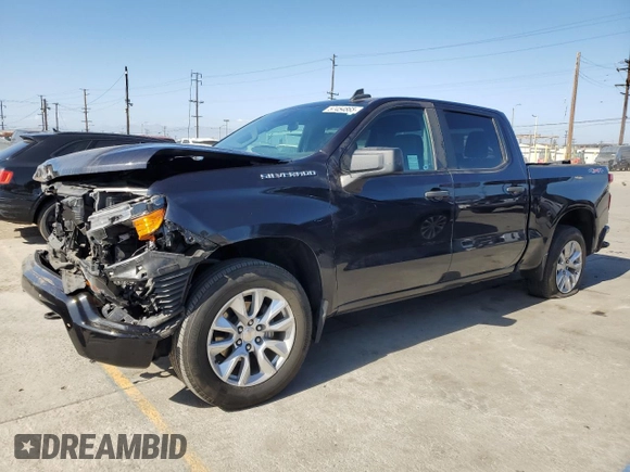 2023 Chevrolet Silverado 1500 Custom with VIN 3GCPDBEKXPG132407, listed as a Copart auction lot 57454865 with 64,832 mi miles and Salvage Title. Bid and sale history available at DreamBid. Image 1.