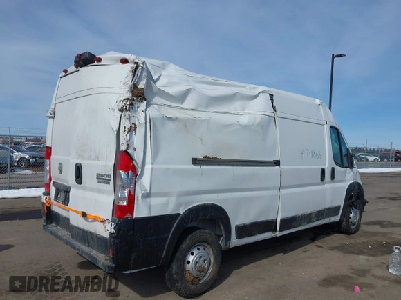 2023 Ram ProMaster Cargo with VIN 3C6LRVDG9PE567047, listed as a IAAI auction lot 41748863 with 186,717 mi miles. Bid and sale history available at carsss.com. Image 4.