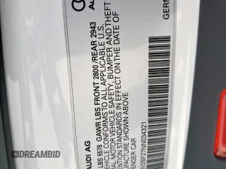 2022 Audi A7 Prestige с VIN WAUV2BF27NN034321, выставлен на аукционе Copart как лот 56414265 с пробегом 18 429 миль миль и Списание • Salvage title. История ставок и продаж доступна на DreamBid. Изображение 13.