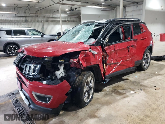 2020 Jeep Compass Limited z VIN 3C4NJDCB4LT131852, wystawiony jako Copart lot #56415665 z przebiegiem Nie podano mil oraz Szkoda całkowita • Salvage title. Historia ofert i sprzedaży dostępna na DreamBid. Obrazek 1.