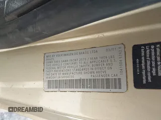 2001 Volkswagen GTI GLS с VIN 9BWDD61J814054730, выставлен на аукционе IAAI как лот 42370436 с пробегом 180 406 миль миль и . История ставок и продаж доступна на DreamBid. Изображение 9.