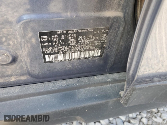 2017 Subaru Outback с VIN 4S4BSAAC5H3437841, выставлен на аукционе Copart как лот 62149865 с пробегом 136 291 миль миль и Списание • Salvage title. История ставок и продаж доступна на DreamBid. Изображение 13.