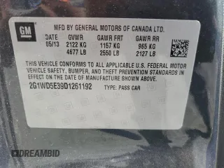 2013 Chevrolet Impala Police with VIN 2G1WD5E39D1261192, listed as a Copart auction lot 45577065 with 53,892 mi miles and Salvage Title. Bid and sale history available at carsss.com. Image 14.