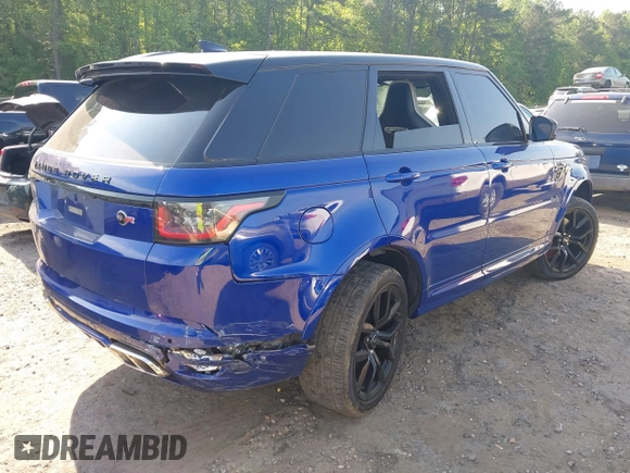2021 Land Rover Range Rover Sport SVR with VIN SALWZ2RE4MA781110, listed as a IAAI auction lot 42143199 with 26,473 mi miles and . Bid and sale history available at DreamBid. Image 4.