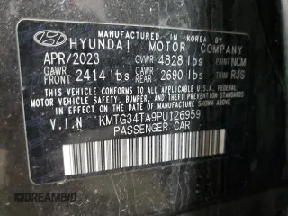 2023 Genesis G70 2.0T with VIN KMTG34TA9PU126959, listed as a Copart auction lot 51536965 with 39,127 mi miles and Non Repairable. Bid and sale history available at carsss.com. Image 12.
