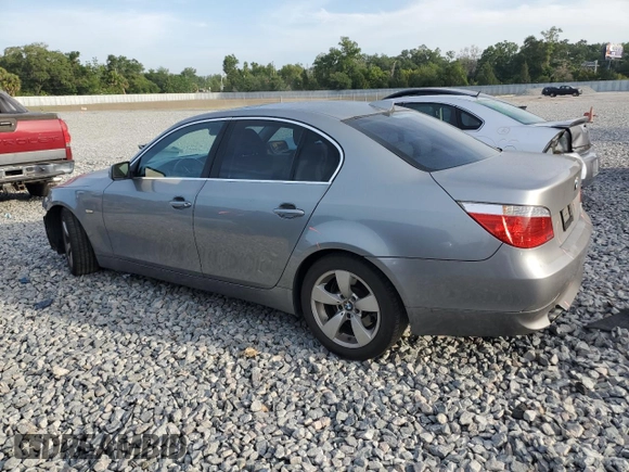 2007 BMW 5 Series 525i with VIN WBANE53507CY08060, listed as a Copart auction lot 53788985 with 156,355 mi miles and Salvage Title. Bid and sale history available at carsss.com. Image 2.
