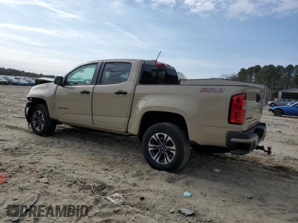 2021 Chevrolet Colorado 4WD Z71 z VIN 1GCGTDEN7M1221936, wystawiony jako Copart lot #47198755 z przebiegiem 46 422 mil mil oraz Szkoda całkowita • Salvage title. Historia ofert i sprzedaży dostępna na DreamBid. Obrazek 2.