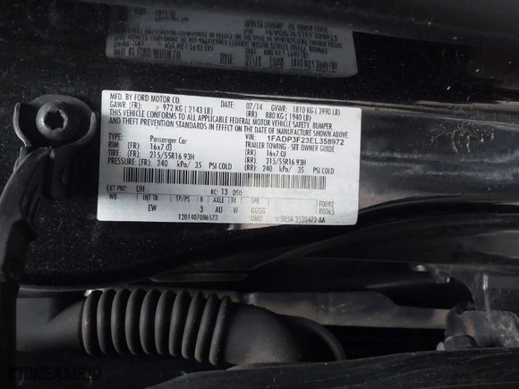 2014 Ford Focus SE with VIN 1FADP3F23EL358972, listed as a IAAI auction lot 41932269 with 131,598 mi miles. Bid and sale history available at carsss.com. Image 9.