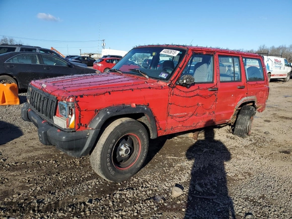 1997 Jeep Cherokee SE with VIN 1J4FJ28S9VL501171, listed as a Copart auction lot 44863615 with 206,592 mi miles and Salvage Title. Bid and sale history available at carsss.com. Image 1.