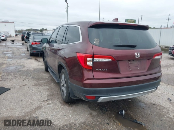 2019 Honda Pilot EX-L with VIN 5FNYF5H59KB026597, listed as a IAAI auction lot 41574993 with 67,750 mi miles. Bid and sale history available at carsss.com. Image 3.