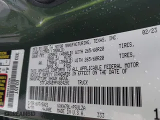 2023 Toyota Tundra 2WD Limited with VIN 5TFJA5AB9PX024281, listed as a IAAI auction lot 41455713 with 8,253 mi miles. Bid and sale history available at carsss.com. Image 9.