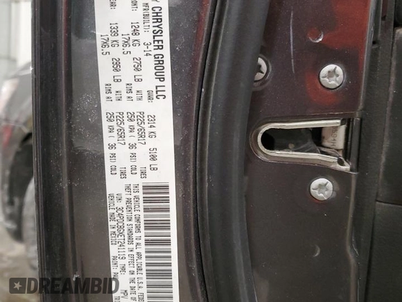 2014 Dodge Journey SXT with VIN 3C4PDCBGXET241119, listed as a Copart auction lot 45200605 with 140,173 mi miles and Non Repairable. Bid and sale history available at DreamBid. Image 15.