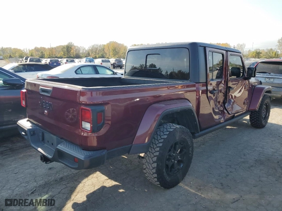 2021 Jeep Gladiator Willys with VIN 1C6HJTAGXML590037, listed as a Copart auction lot 77771864 with 92,087 mi miles and Salvage Title. Bid and sale history available at carsss.com. Image 3.