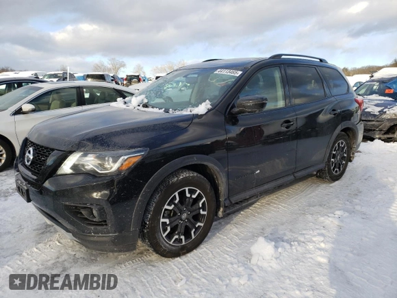2020 Nissan Pathfinder SL z VIN 5N1DR2CM9LC637601, wystawiony jako Copart lot #44113465 z przebiegiem 24 167 mil mil oraz Szkoda całkowita • Salvage title. Historia ofert i sprzedaży dostępna na DreamBid. Obrazek 1.