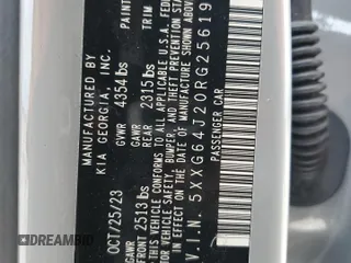 2024 Kia K5 GT-Line z VIN 5XXG64J20RG256199, wystawiony jako Copart lot #53803905 z przebiegiem 35 323 mil mil oraz Szkoda całkowita • Salvage title. Historia ofert i sprzedaży dostępna na DreamBid. Obrazek 12.