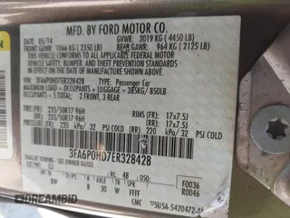 2014 Ford Fusion SE with VIN 3FA6P0HD7ER328428, listed as a IAAI auction lot 42242714 with 74,199 mi miles and . Bid and sale history available at DreamBid. Image 9.
