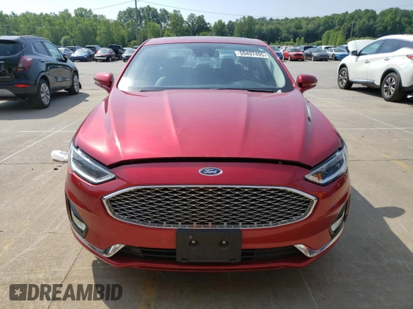 2020 Ford Fusion Titanium with VIN 3FA6P0K92LR164040, listed as a Copart auction lot 59497495 with 74,812 mi miles and Salvage title. Bid and sale history available at DreamBid. Image 5.