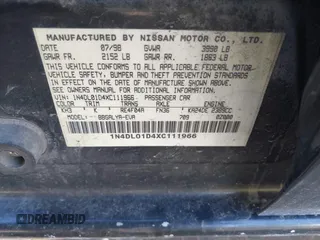 1999 Nissan Altima XE with VIN 1N4DL01D4XC111966, listed as a IAAI auction lot 41447732 with 150,203 mi miles. Bid and sale history available at carsss.com. Image 9.
