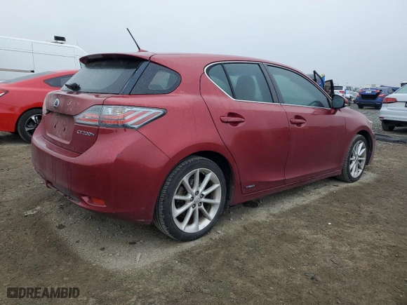 2012 Lexus CT 200h with VIN JTHKD5BH0C2094644, listed as a Copart auction lot 51330335 with 139536 miles and Salvage Title. Bid and sale history available at carsss.com. Image 3.
