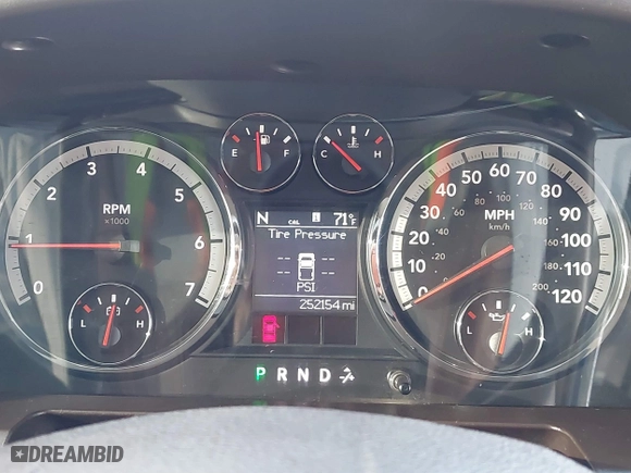 2010 Dodge Ram 1500 SLT with VIN 1D7RB1GT3AS141602, listed as a IAAI auction lot 41593437 with 252,154 mi miles. Bid and sale history available at carsss.com. Image 7.