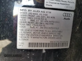 2009 Audi Q7 z VIN WA1AV74L39D008760, wystawiony jako Copart lot #85834664 z przebiegiem 165 647 mil mil oraz Czysty tytuł • Clean title. Historia ofert i sprzedaży dostępna na DreamBid. Obrazek 13.