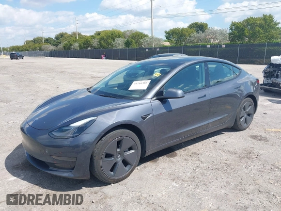 2023 Tesla Model 3 with VIN 5YJ3E1EA3PF623114, listed as a IAAI auction lot 41710385 with 31,663 mi miles and . Bid and sale history available at carsss.com. Image 2.
