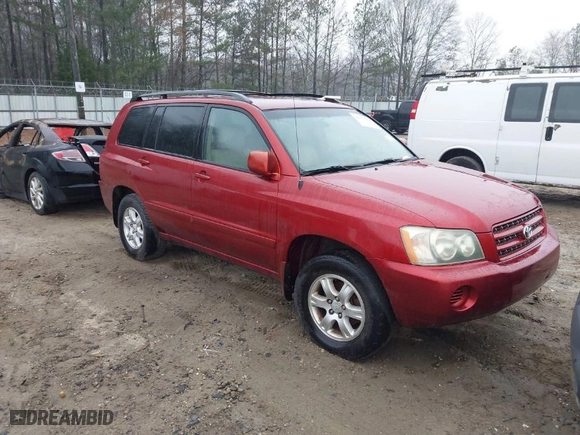 2003 Toyota Highlander with VIN JTEGF21A030090279, listed as a IAAI auction lot 41557958 with 1 mi miles. Bid and sale history available at carsss.com. Image 1.