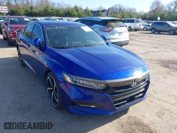 2019 Honda Accord Sport with VIN 1HGCV1F37KA032688, listed as a IAAI auction lot 42090157 with 117,762 mi miles and . Bid and sale history available at DreamBid. Image 1.