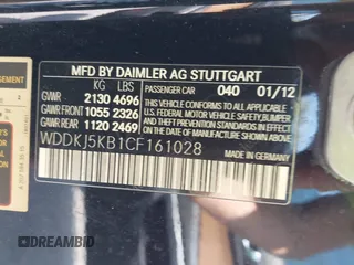 2012 Mercedes-Benz E 350 with VIN WDDKJ5KB1CF161028, listed as a IAAI auction lot 41672278 with 238,710 mi miles and . Bid and sale history available at DreamBid. Image 9.