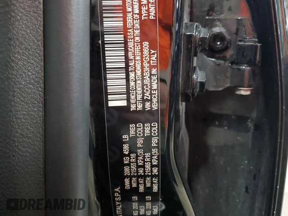 2017 Jeep Renegade Sport with VIN ZACCJBAB3HPG38609, listed as a Copart auction lot 51799745 with 75,549 mi miles and Salvage Title. Bid and sale history available at carsss.com. Image 15.