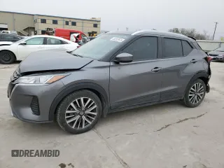2021 Nissan Kicks SV with VIN 3N1CP5CV2ML495312, listed as a Copart auction lot 48202875 with 57,756 mi miles and Salvage Title. Bid and sale history available at carsss.com. Image 1.