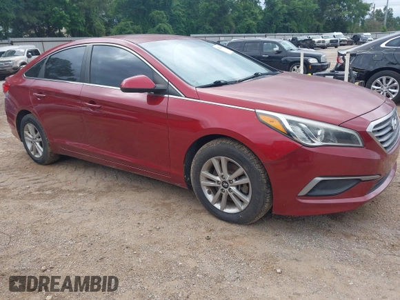 2016 Hyundai Sonata SE with VIN 5NPE24AFXGH424650, listed as a IAAI auction lot 42192639 with 126,632 mi miles and . Bid and sale history available at carsss.com. Image 1.